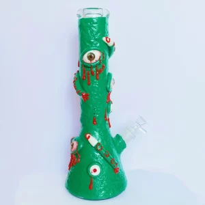 14″ Green Monster 3D Bong – All-Seeing Eyes Hand-Painted