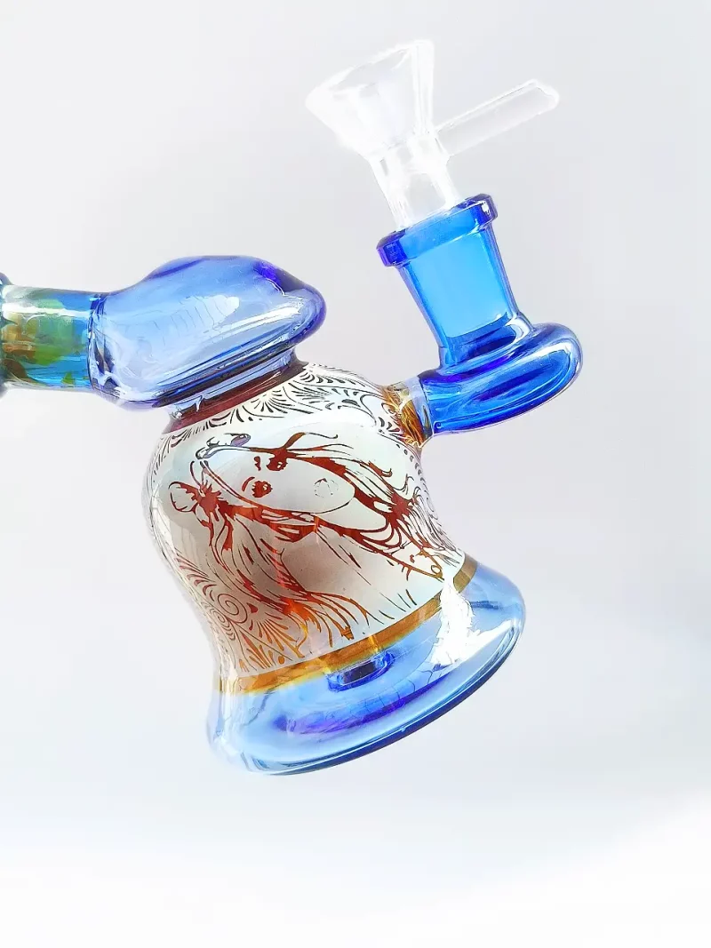 3.5″ Little Beauty Cute Glass Bubbler | Fumed Silver