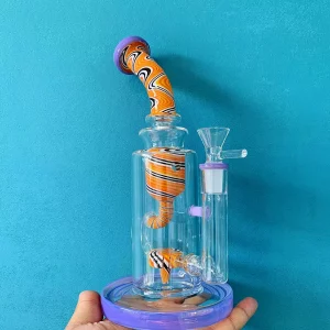 10″ Klein Incycler Glass Bong with Swirled Perc