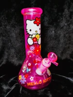 Hot Pink Iridescent Hello Kitty & Friends Beaker Bong