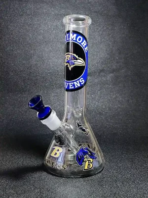 10-inch Baltimore Ravens Beaker Glass Bong