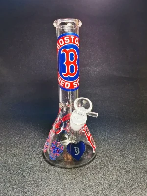10 Inch Boston Red Sox Beaker Glass Bong