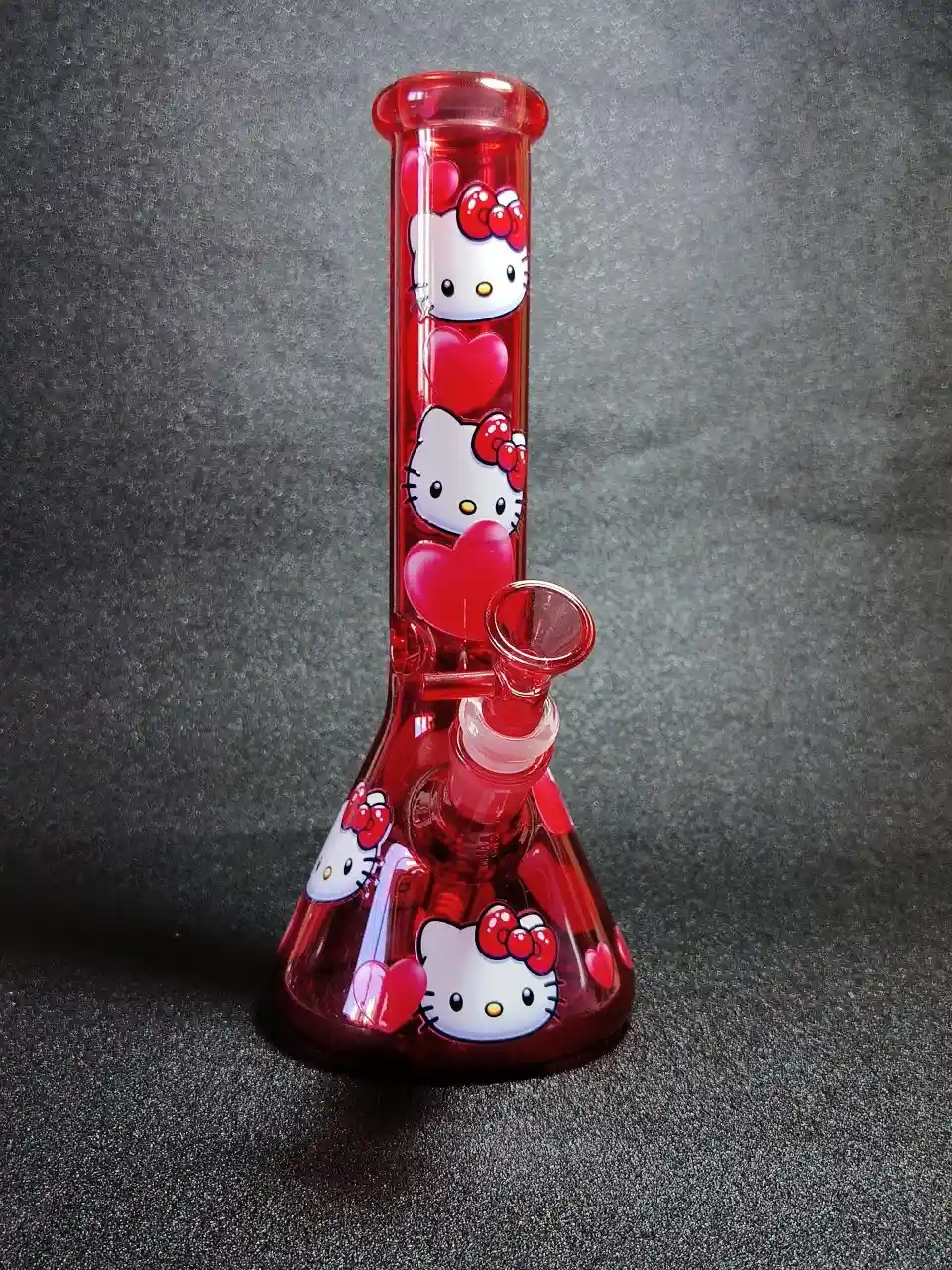 10" Burned Heart Hello Kitty Borosilicate Beaker Bong