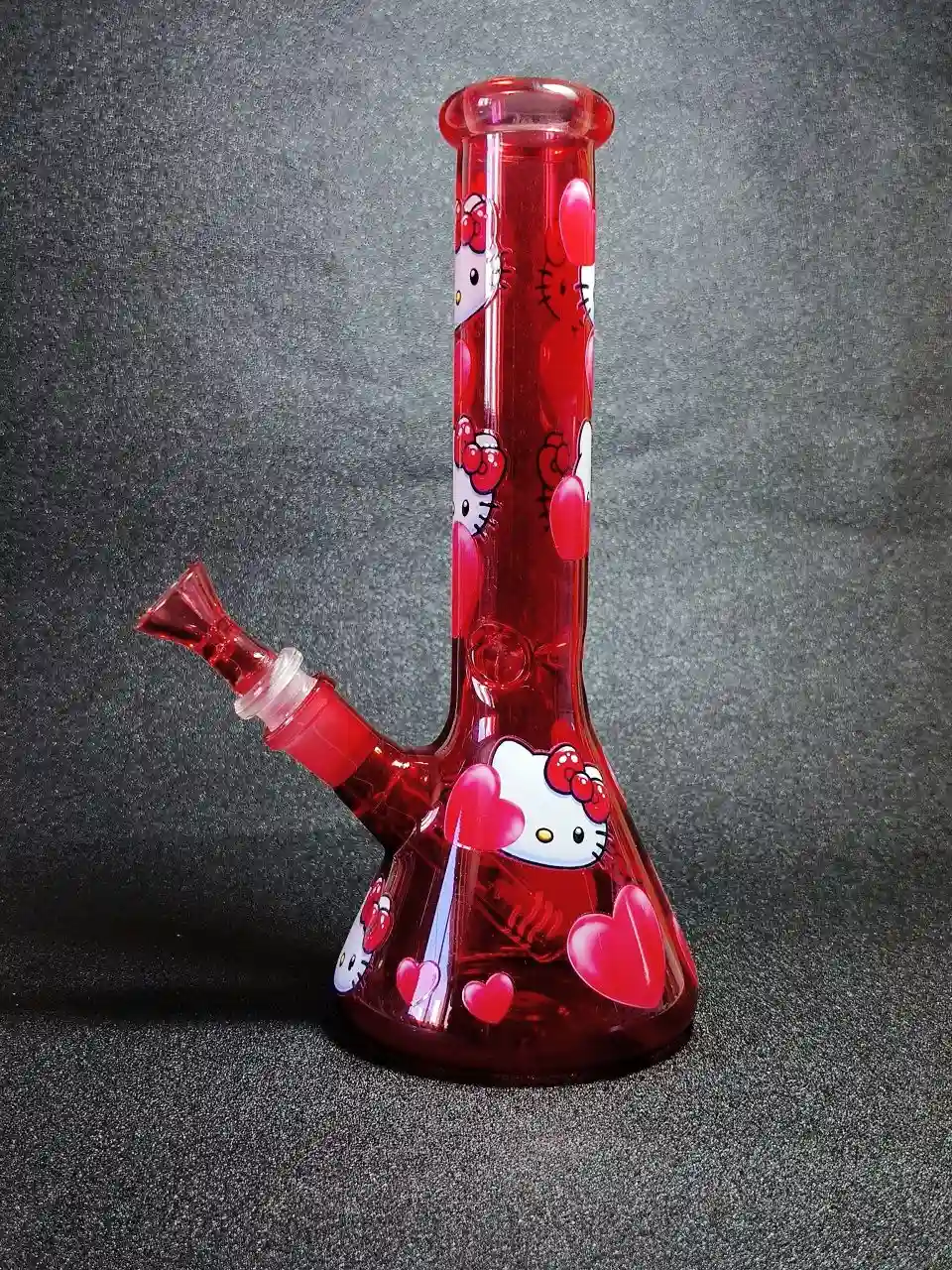 10" Burned Heart Hello Kitty Borosilicate Beaker Bong - Image 4