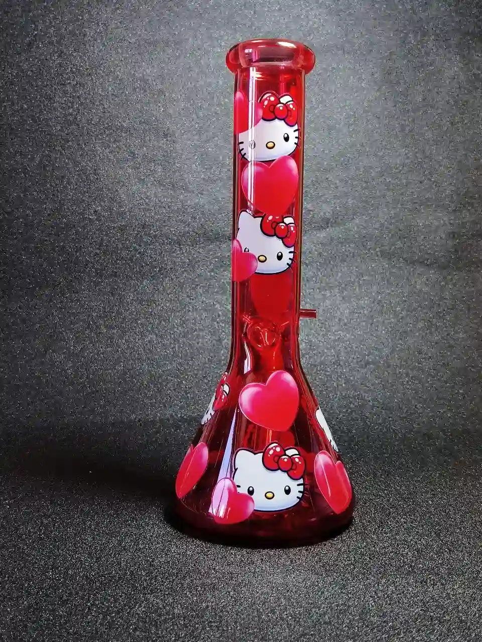 10" Burned Heart Hello Kitty Borosilicate Beaker Bong - Image 3