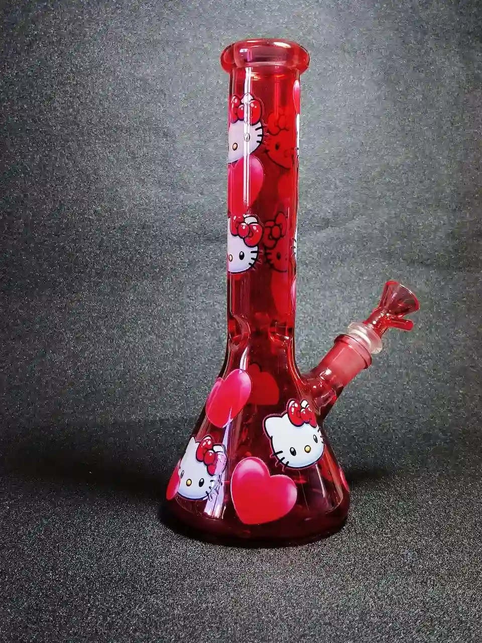 10" Burned Heart Hello Kitty Borosilicate Beaker Bong - Image 2