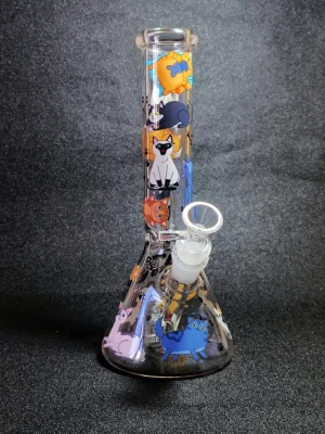 10 Inch Cute Cat Lover Beaker Glass Bong