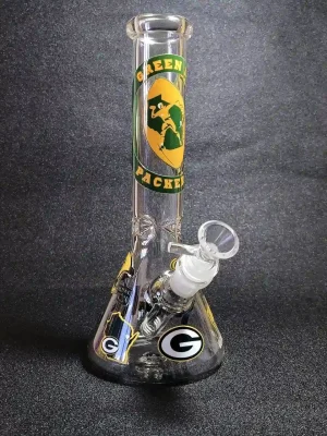 10 Inch Green Bay Packers Borosilicate Glass Beaker Bong