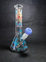 10 Inch LABUBU x LV Inspired Blue Beaker Borosilicate Glass Bong