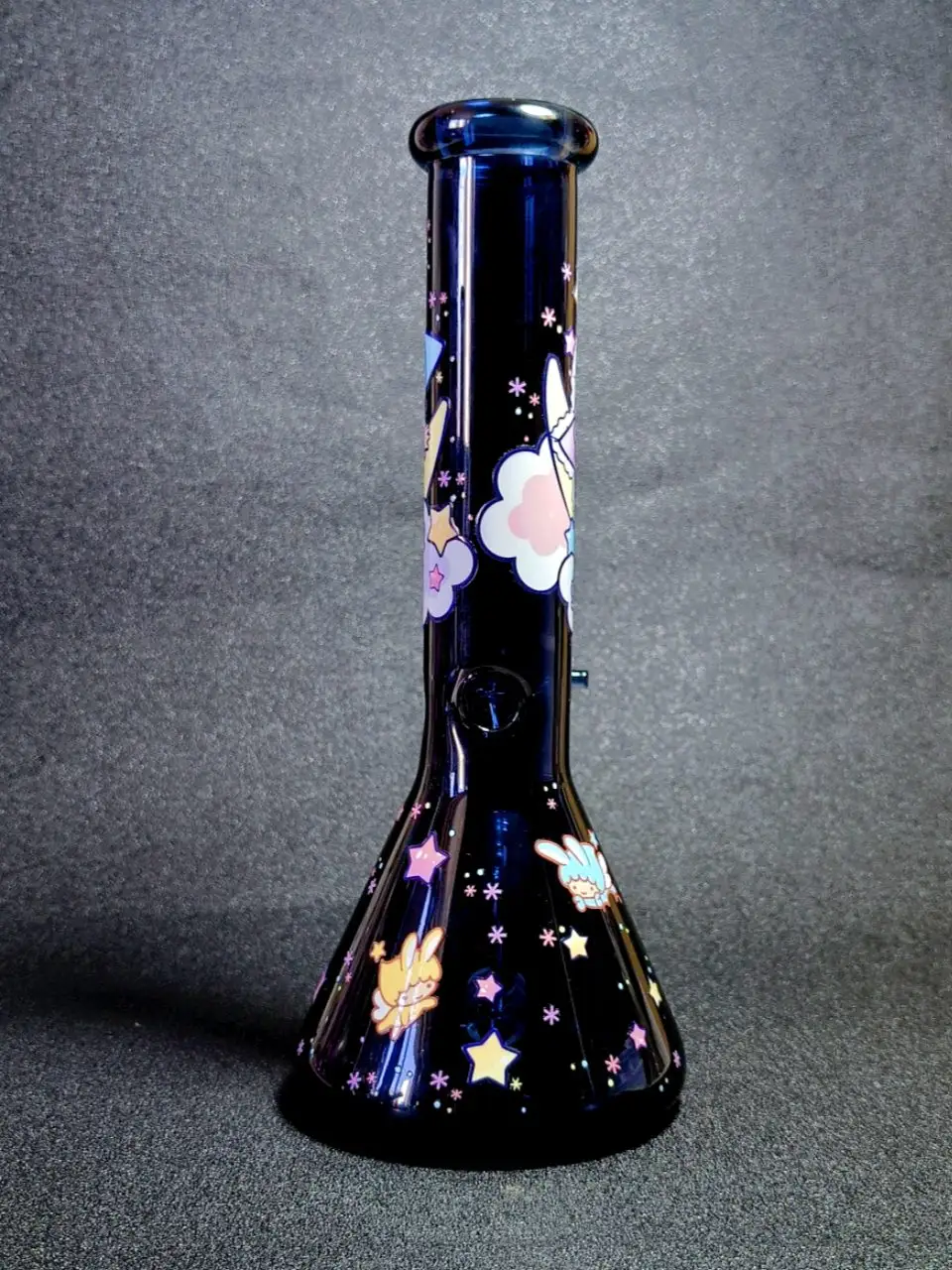 10" Little Twin Stars Deep Blue Glass Beaker Bong - Image 2