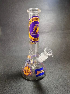 10 Inch Los Angeles Lakers Showtime Beaker Glass Bong