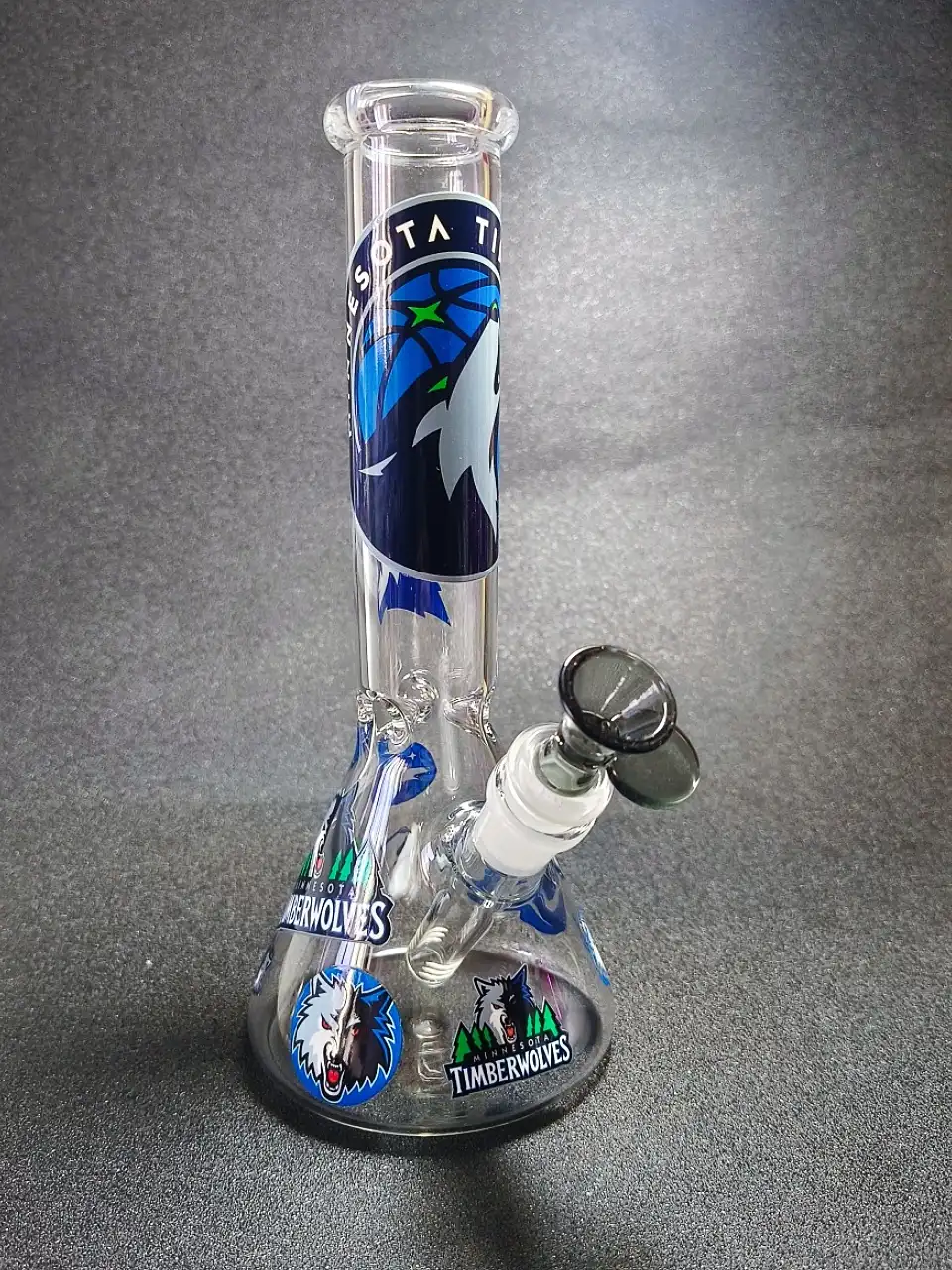 10" Minnesota Timberwolves Beaker Glass Bong - Image 5