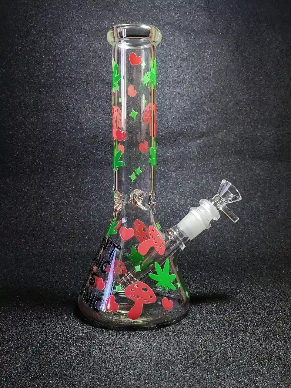 10" Mushroom & Leaf Organic Panic Beaker Bong - Image 3