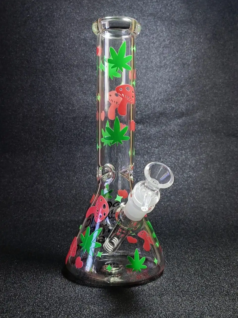 10" Mushroom & Leaf Organic Panic Beaker Bong - Image 4
