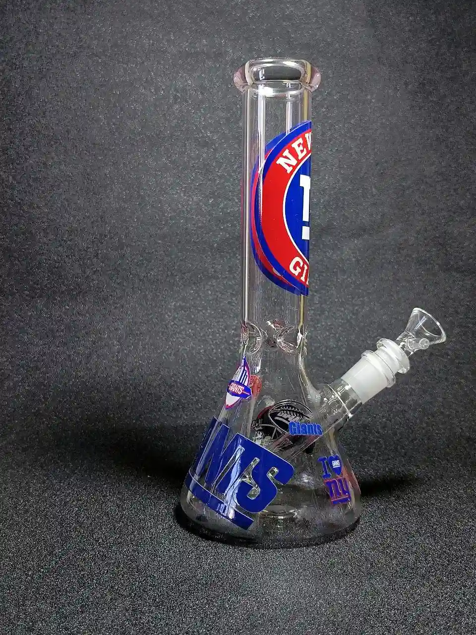 10" New York Giants Big Blue Borosilicate Glass Beaker Bong - Image 3