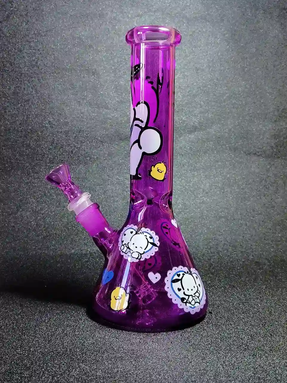 10 Inch Purple Daydream Pochacco Borosilicate Glass Beaker Bong - Image 2