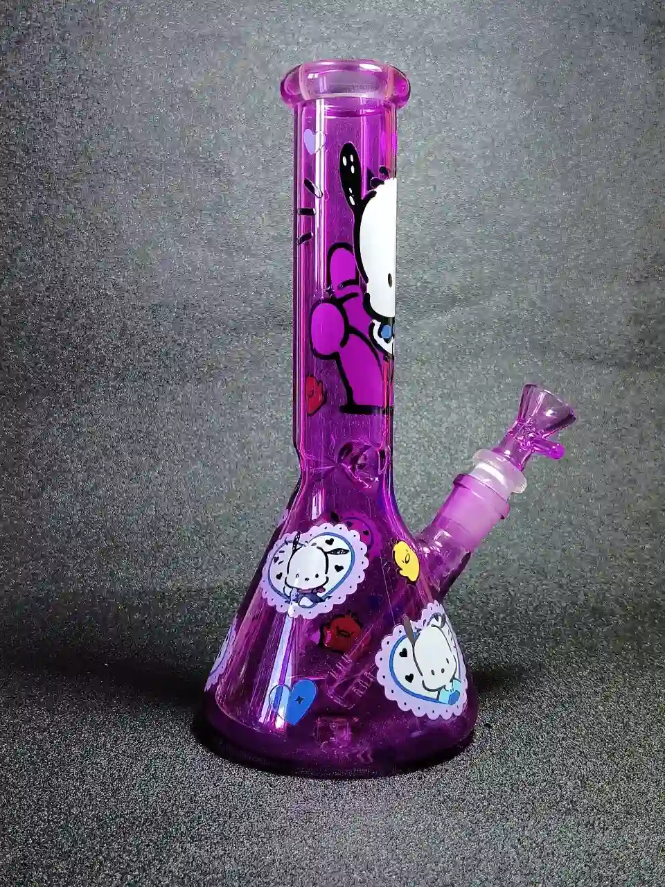 10 Inch Purple Daydream Pochacco Borosilicate Glass Beaker Bong - Image 4