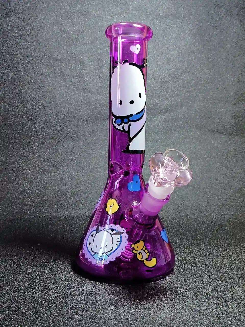 10 Inch Purple Daydream Pochacco Borosilicate Glass Beaker Bong - Image 5
