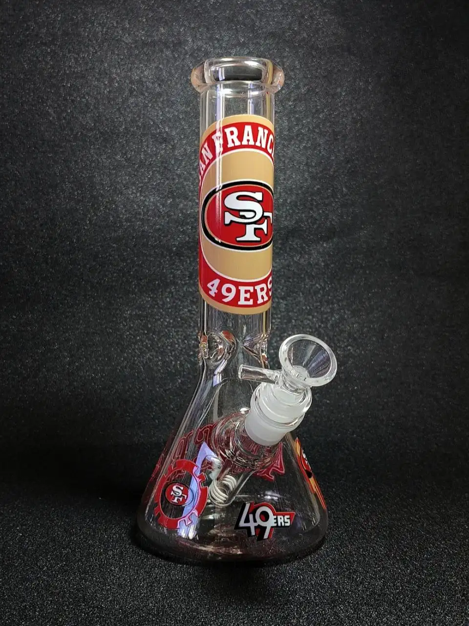 10 Inch San Francisco 49ers Red and Gold Beaker Bong
