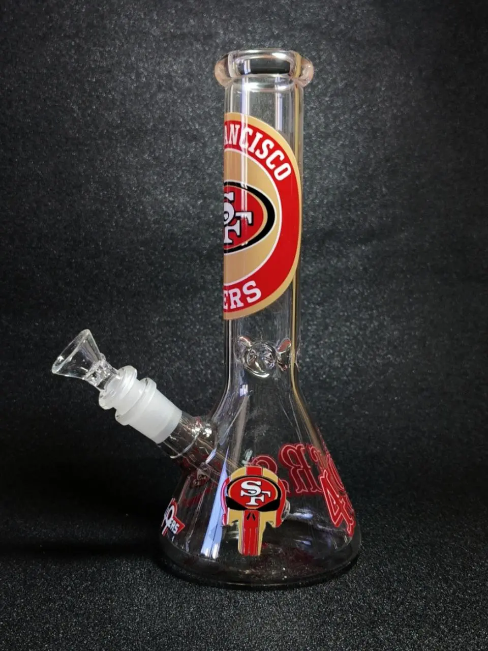 10 Inch San Francisco 49ers Red and Gold Beaker Bong - Image 2