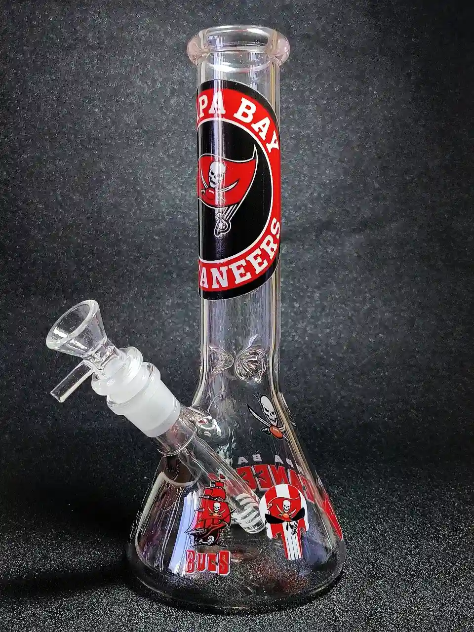 10 Inch Tampa Bay Buccaneers Beaker Glass Bong - Image 3