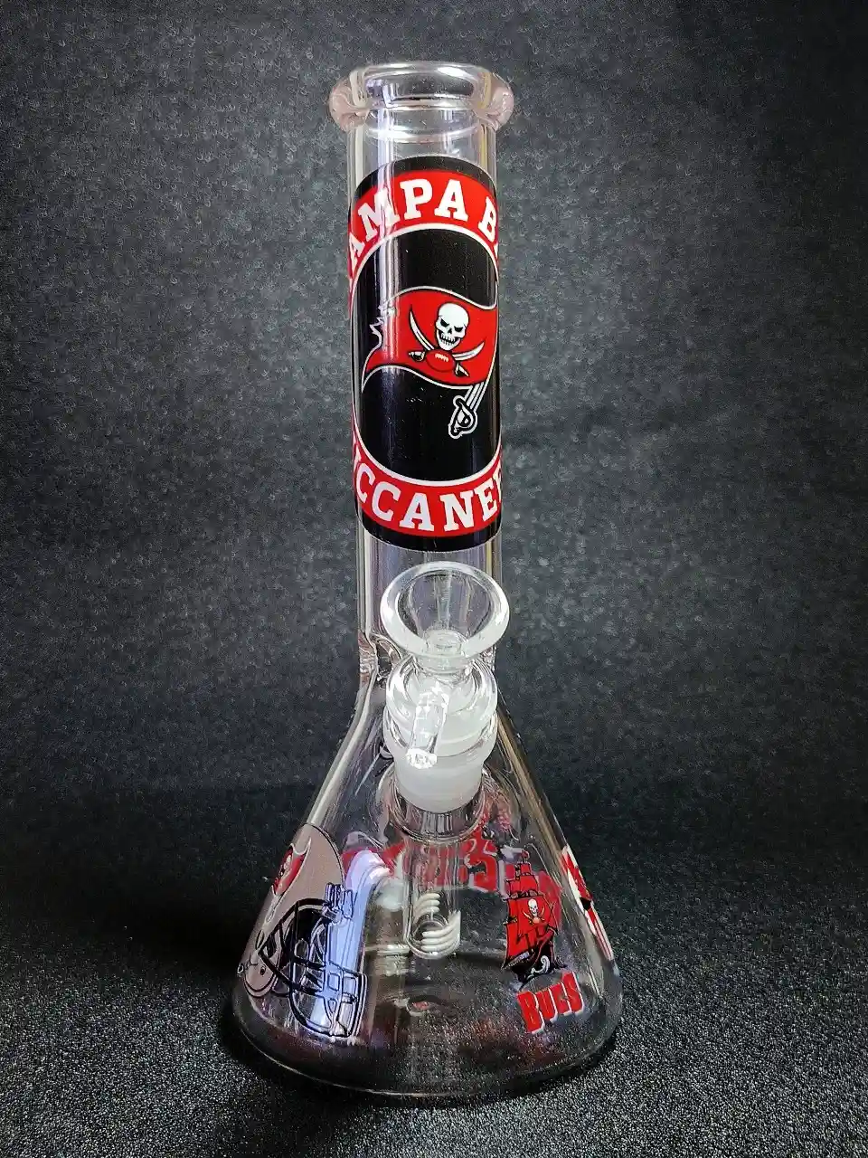 10 Inch Tampa Bay Buccaneers Beaker Glass Bong