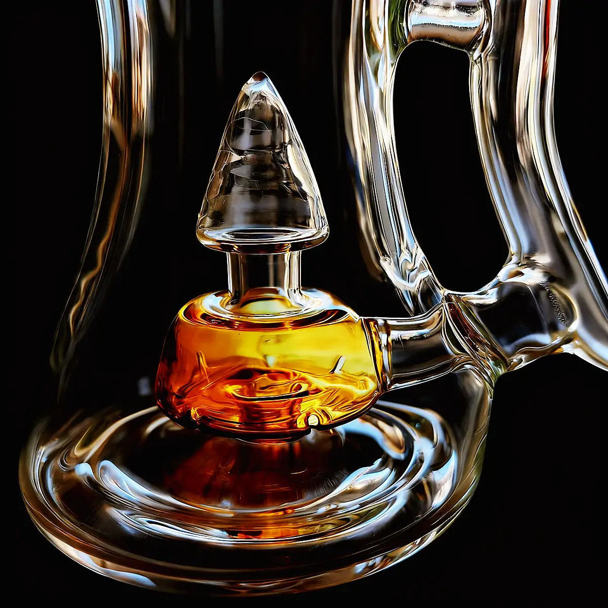 10-Inch Amber Showerhead Glass Bong - Image 2