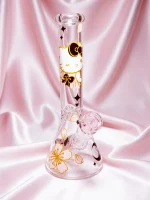 Black and Gold Hello Kitty Beaker Glass Bong