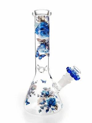 Midnight Rose Cobalt Beaker Bong