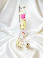 Pompompurin Pudding Party Beaker Glass Bong 10 Inch
