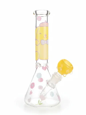 Pompompurin Flower Beaker Glass Bong, 10 Inch Borosilicate
