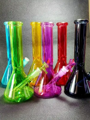 10" Iridescent Rainbow Beaker Glass Bong