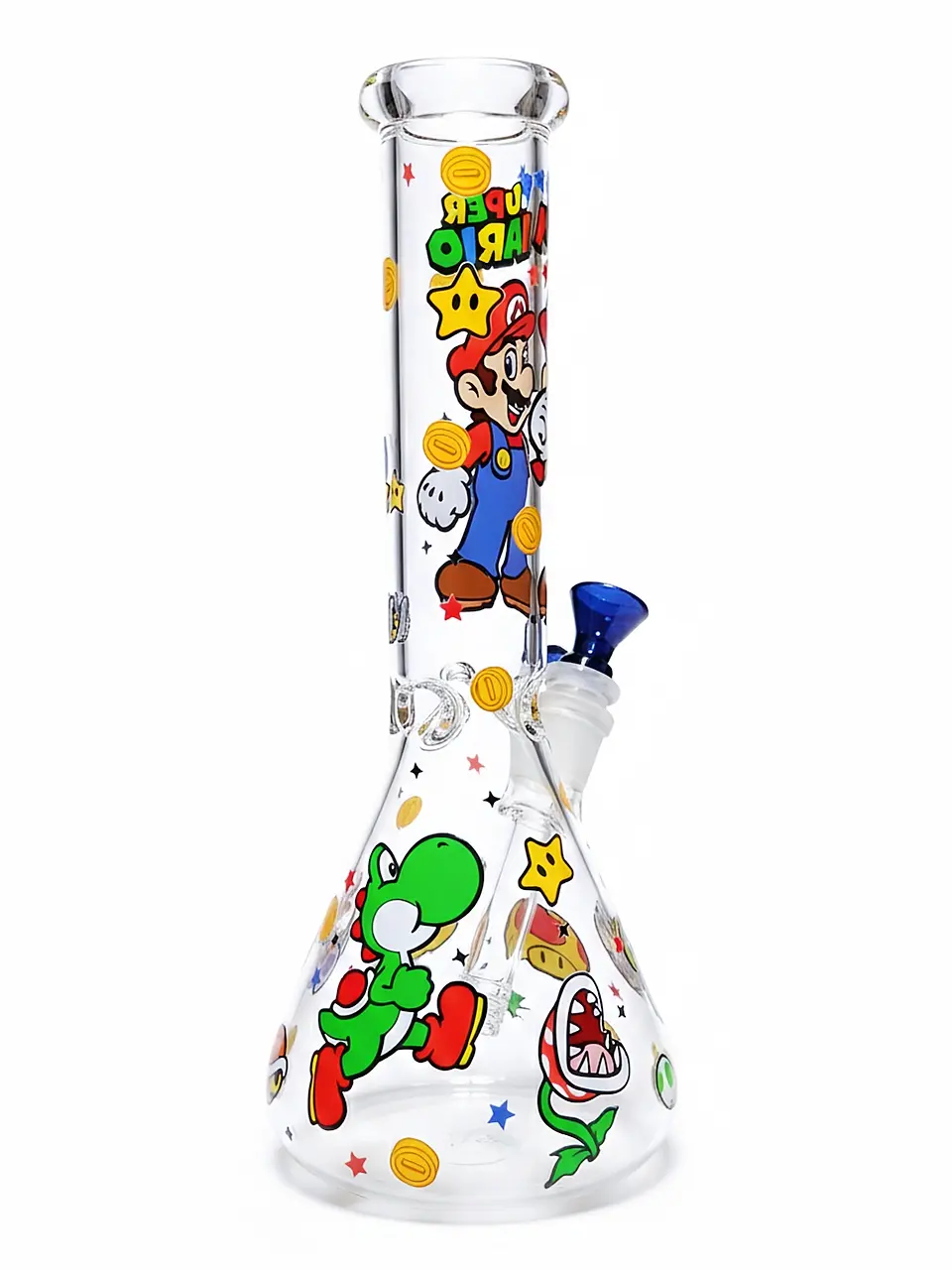 Super Mario Adventure Beaker Glass Bong 10 Inch Clear Borosilicate - Image 2