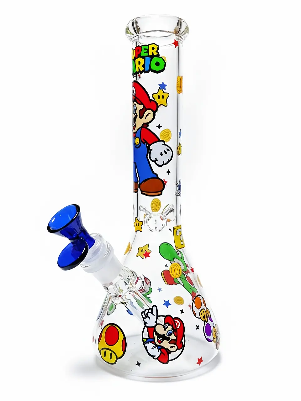 Super Mario Adventure Beaker Glass Bong 10 Inch Clear Borosilicate - Image 3