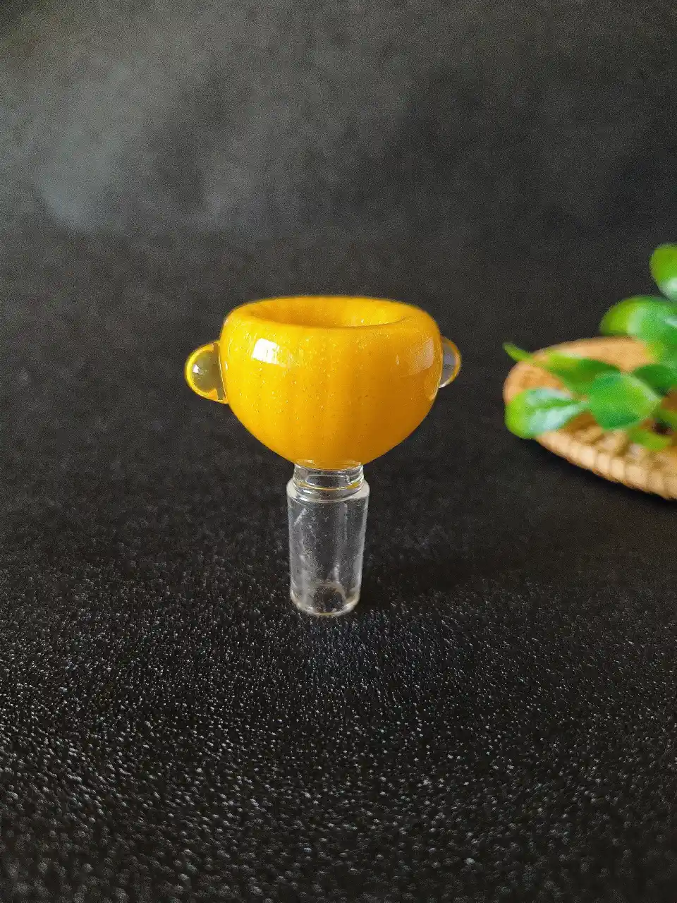 14mm Male Pale Yellow Pumpkin Texture Glass Bong Bowl