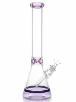 Soft Purple Trim 7mm Thick Glass Beaker Bong