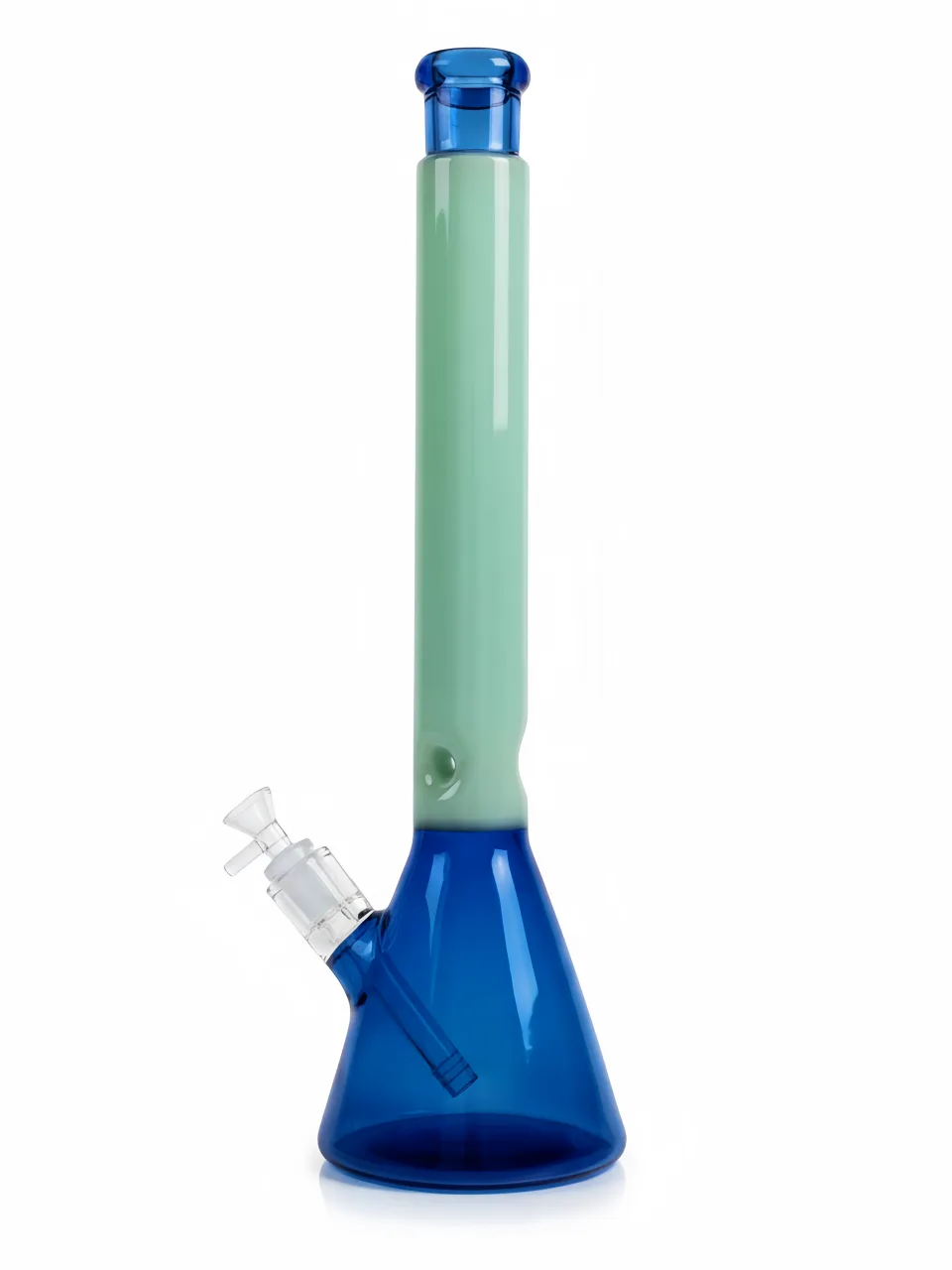 19-Inch Blue & Mint Thick Glass Beaker Bong
