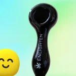 ENLIGHTEN 4-Inch Classic Black Glass Spoon Pipe