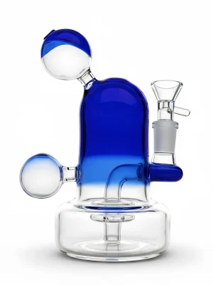 5-Inch Sapphire to Sky Blue Geometric Mini Bong