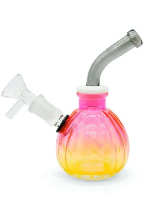 5 Inch Iridescent Jelly Gradient Pumpkin Glass Bubbler