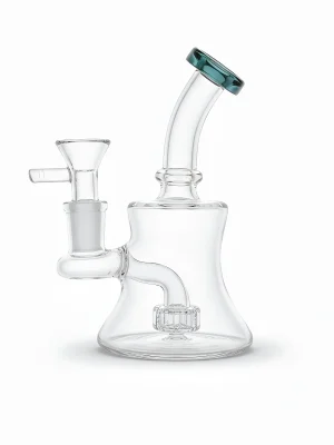 6-Inch Curved Dab Bong with Green Rim