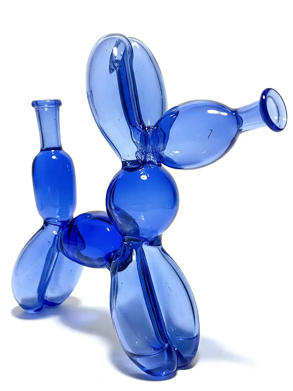 Blue Glass Balloon Dog Bubbler Bong 6 Inch - Image 2