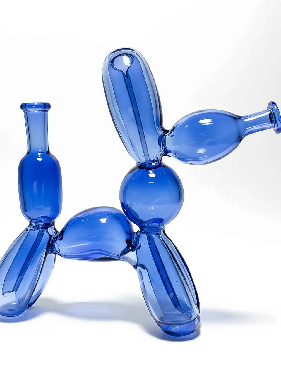 Blue Glass Balloon Dog Bubbler Bong 6 Inch