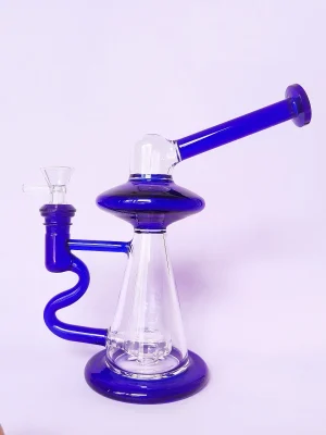 7.5-Inch Sky Blue Glass Bong with Showerhead Perc