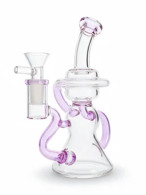 7-Inch Lavender Dual-Path Recycler Glass Bong