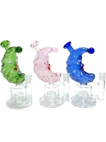 7-Inch Whimsical Moon Character Glass Bong with Diffuser