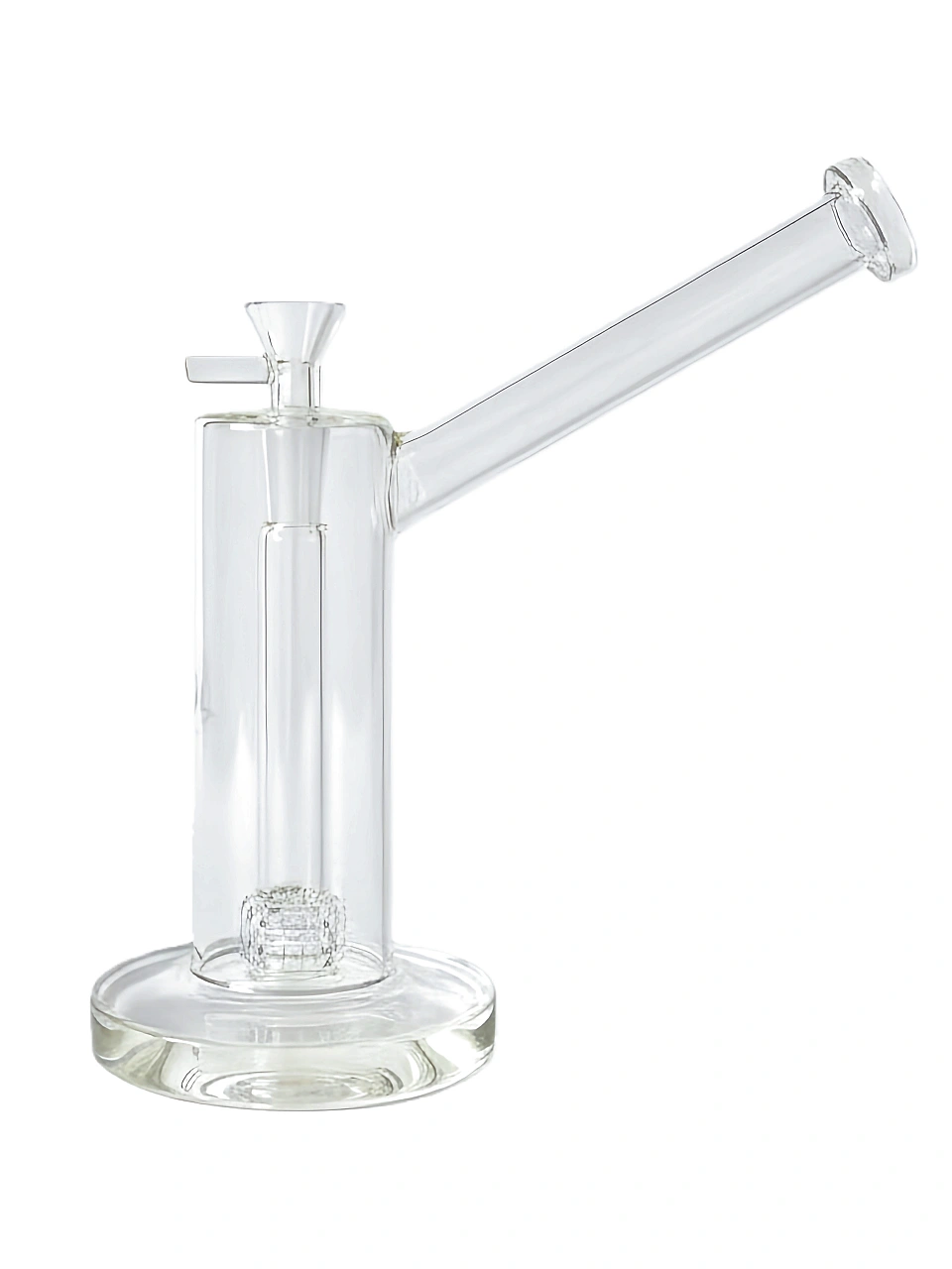 8.5-Inch Clear Borosilicate Glass Straight Tube Bong with Matrix Perc