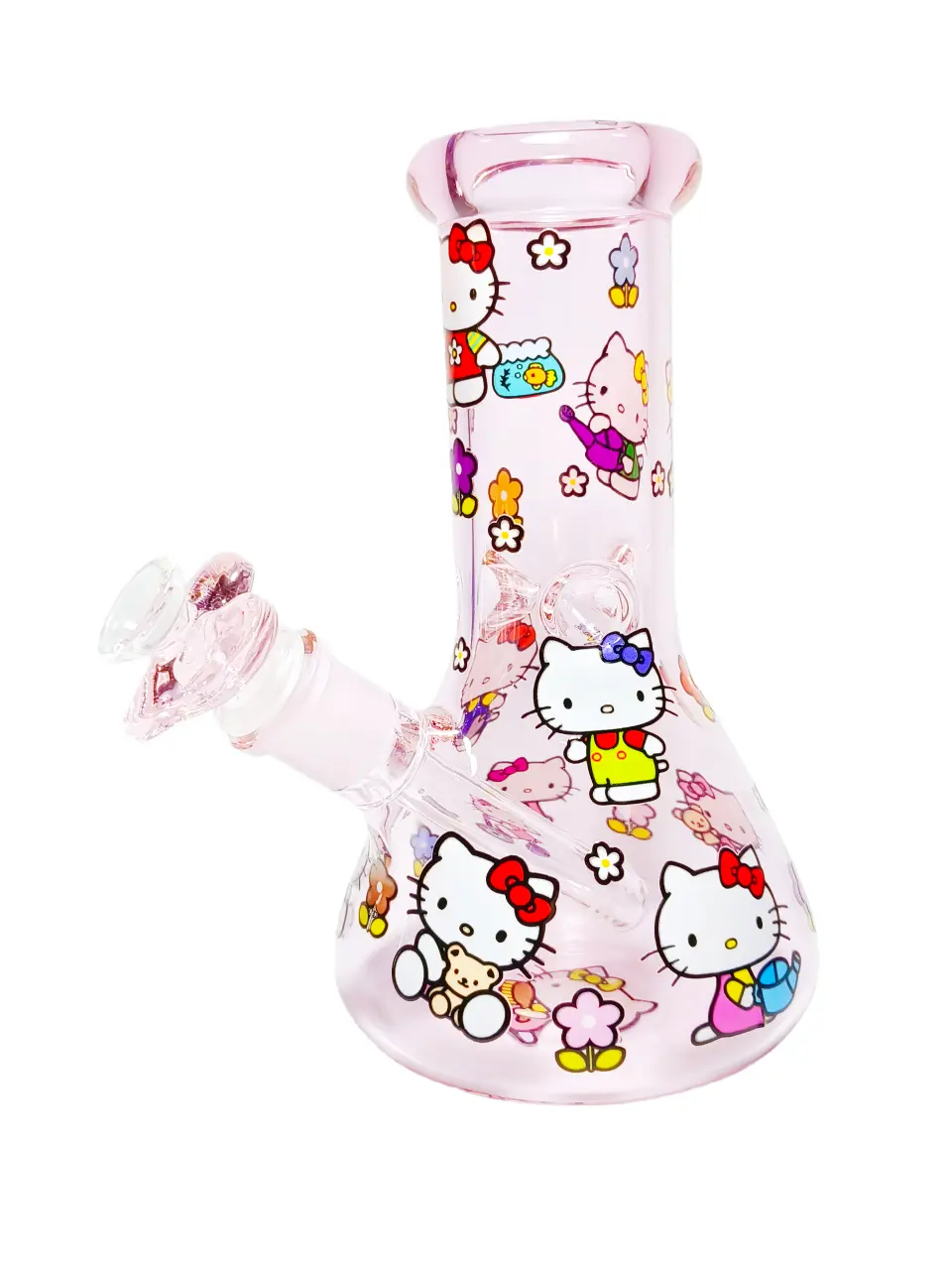 Hello Kitty Multi-Scene Pink Glass Beaker Bong - Image 3