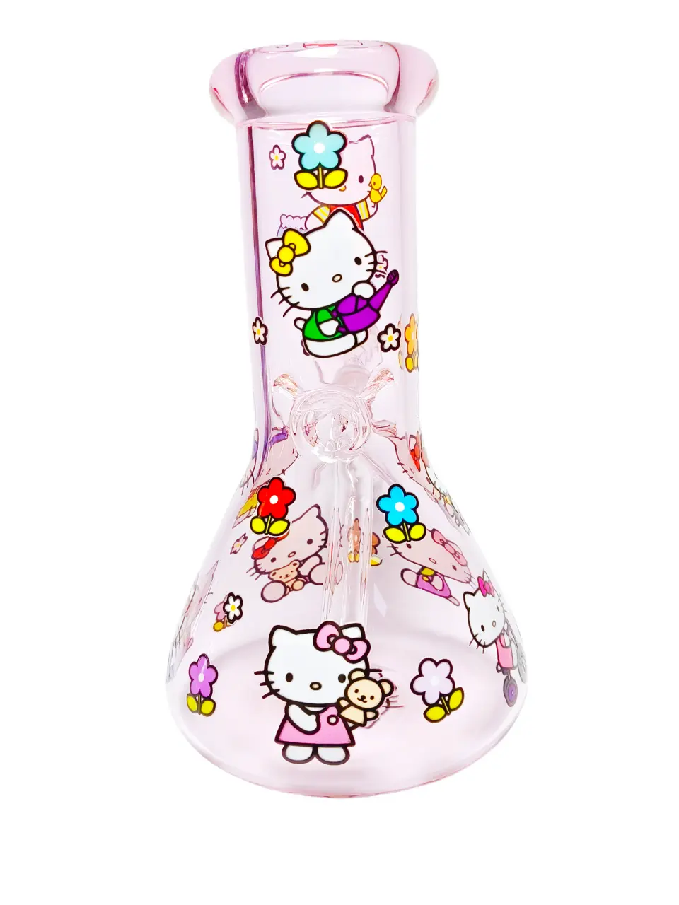 Hello Kitty Multi-Scene Pink Glass Beaker Bong - Image 2