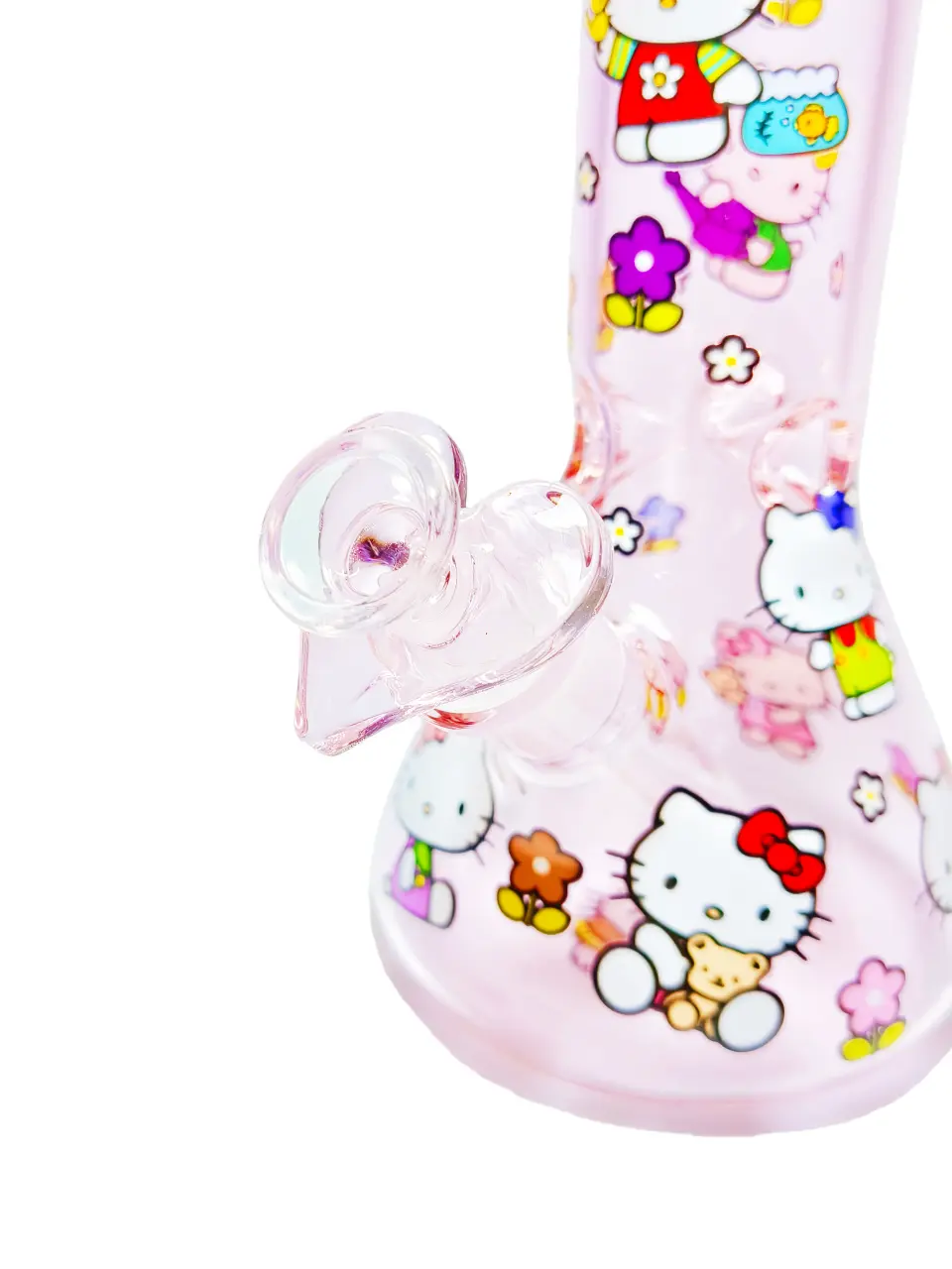 Hello Kitty Multi-Scene Pink Glass Beaker Bong - Image 4
